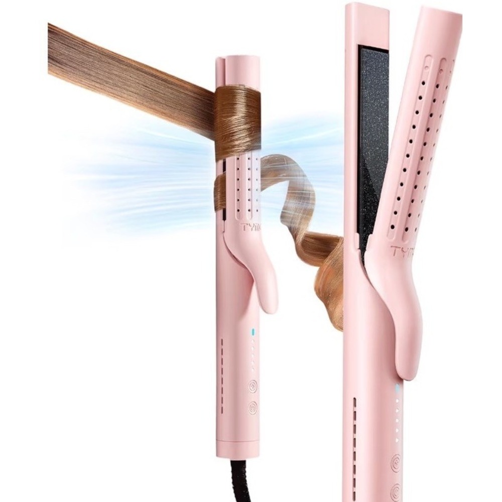 (12/b41TYMO Ceramic Airflow 2 in 1‎ Hair Curler and Straightener, (Pink)